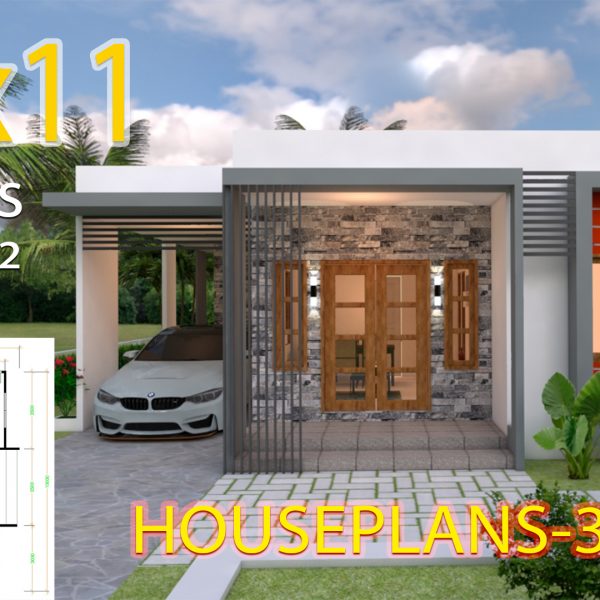 House Design 10x11 with 3 Bedrooms terrace roof