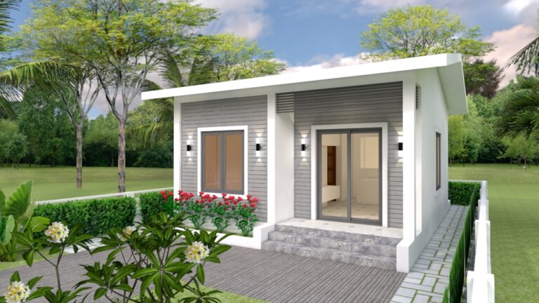 House Design 6x7 with 2 bedrooms - House Plans 3D