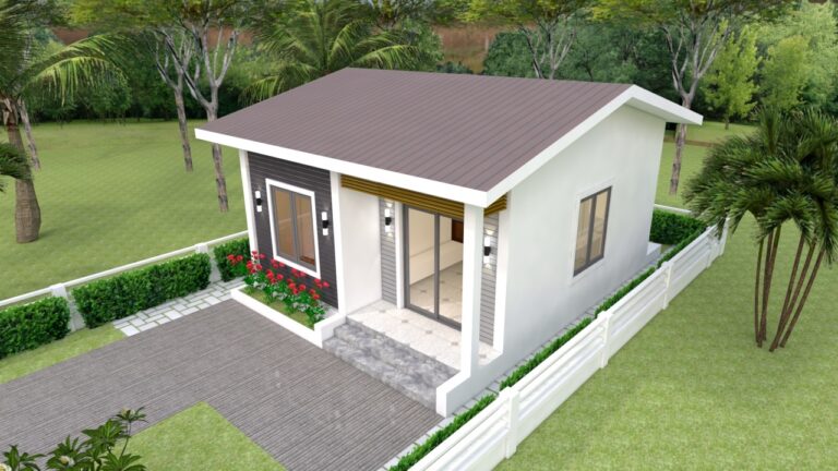 House Design 6x7 with 2 bedrooms - House Plans 3D