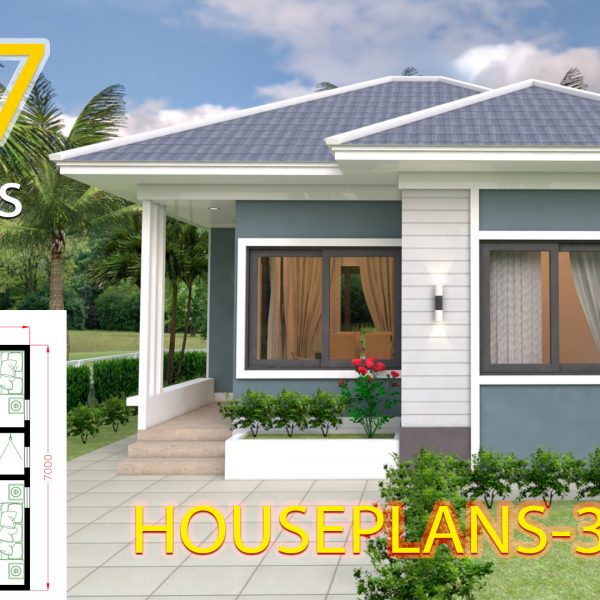 House Design 7x7 with 2 Bedrooms full plans