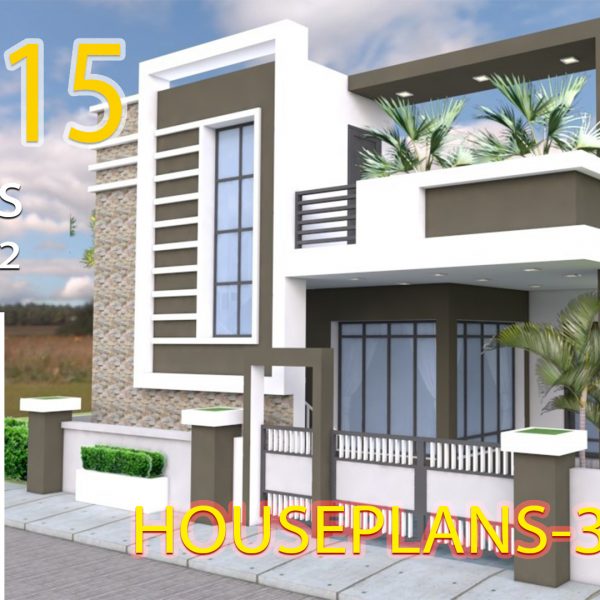 House design 11x15 with 3 bedrooms Terrace roof