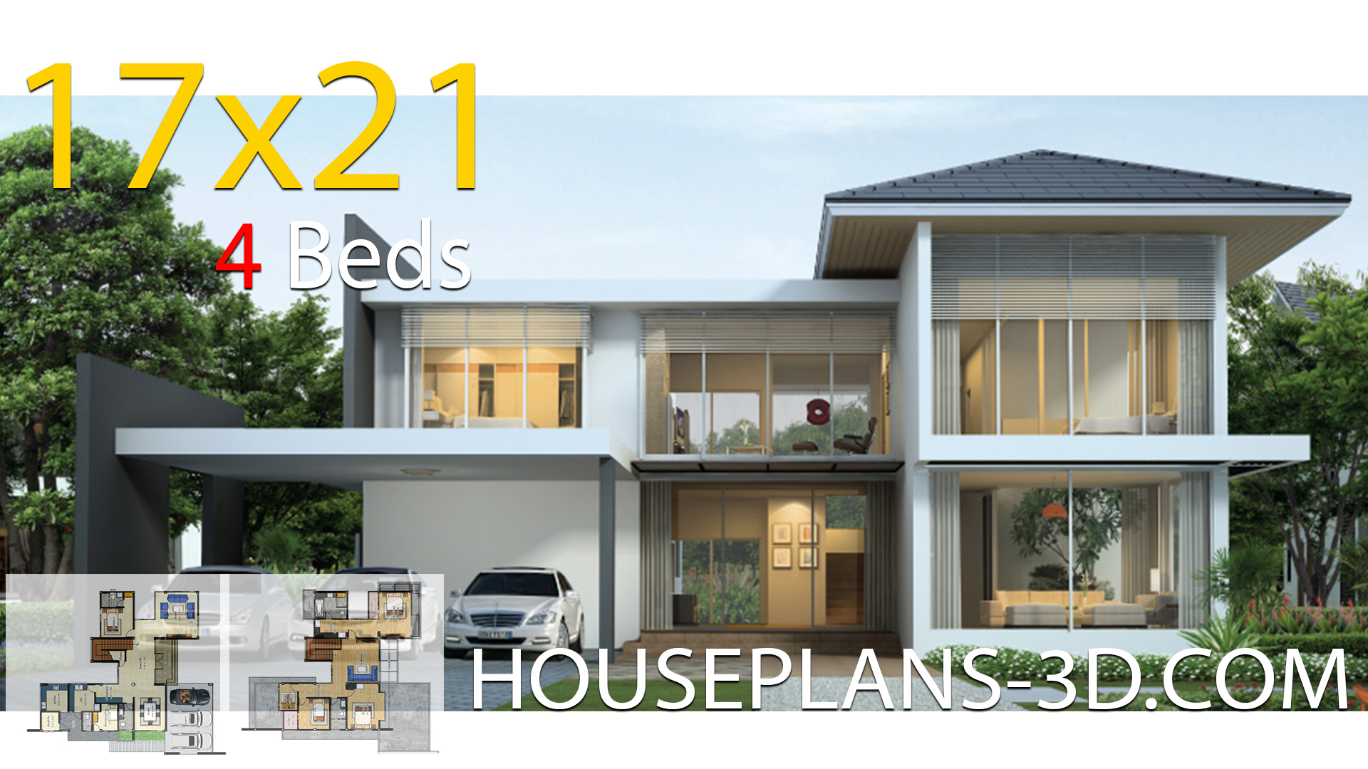 House design 17×21 with 4 Bedrooms
