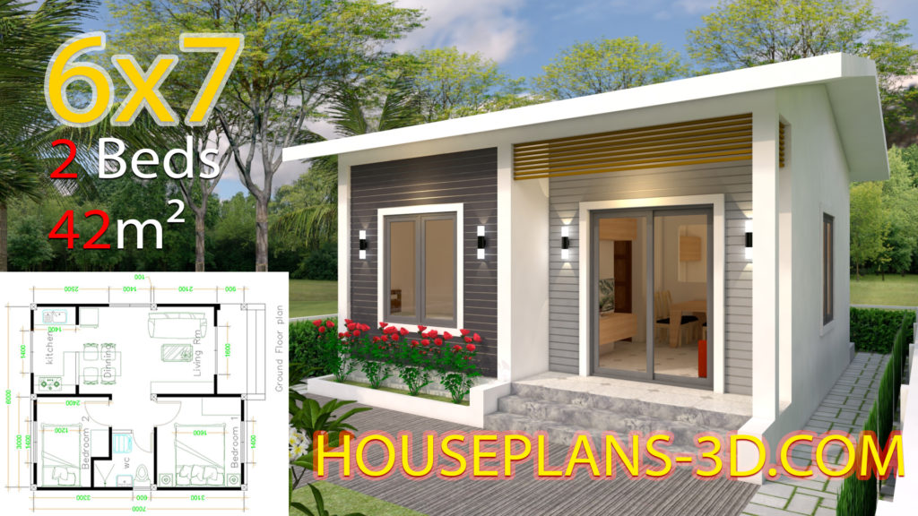 Simple House Design Plans 11x11 with 3 Bedrooms - House Plans 3D