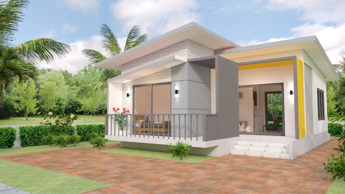 House design 7.5x11 with 2 Bedrooms Full plans 4