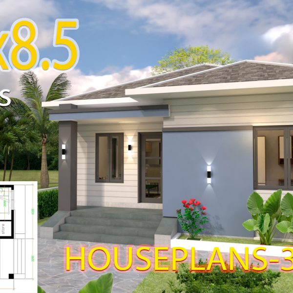 House design 7.5x8.5 with 2 bedrooms
