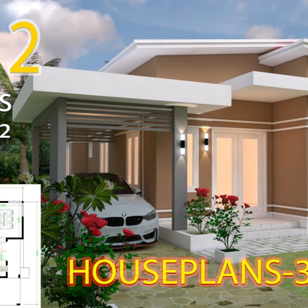 House design 9x12 with 3 bedrooms slop roof