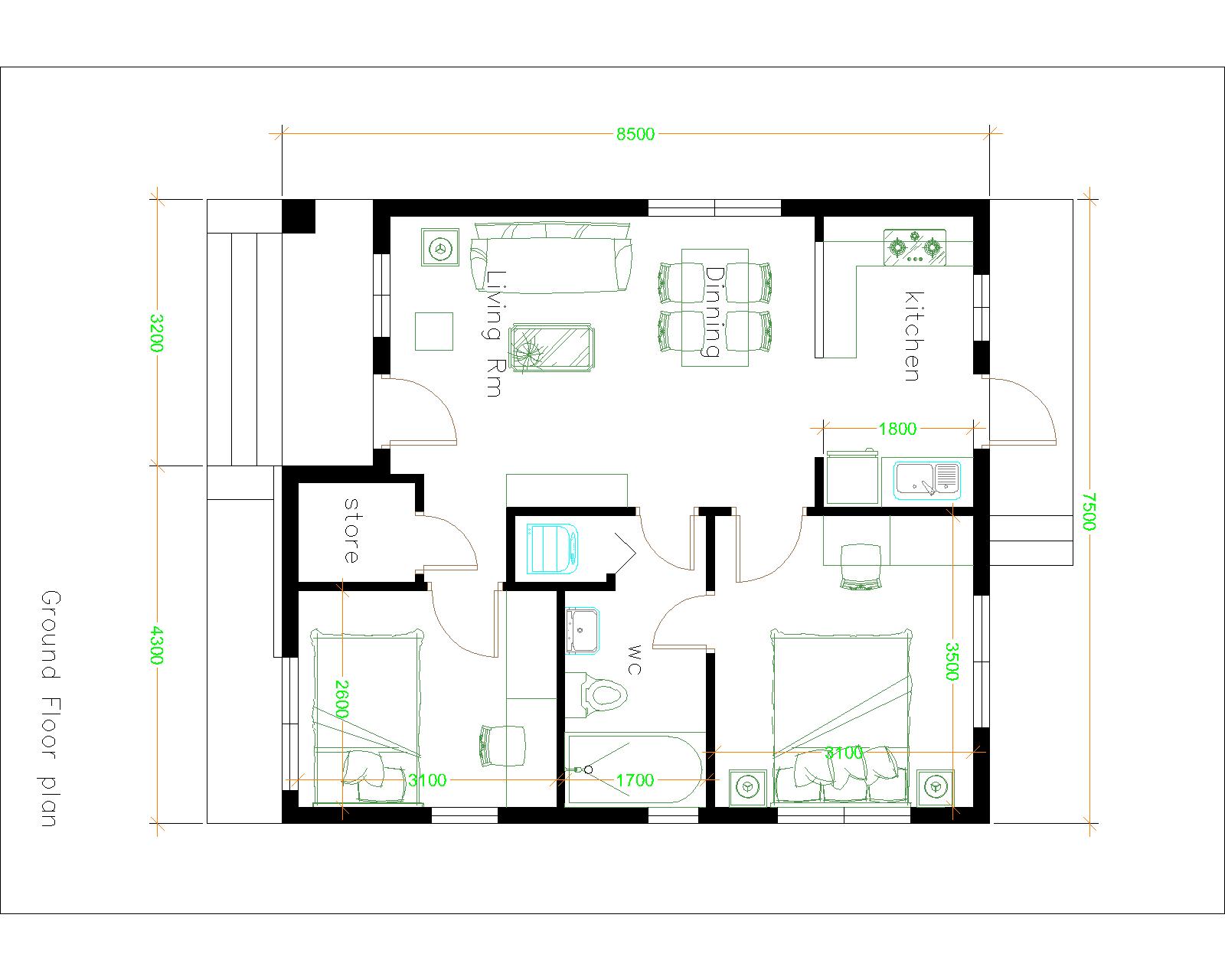 house-design-7-5x8-5-with-2-bedrooms-house-plans-3d