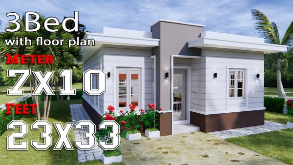 House Design 7x10 with 3 Bedrooms Terrace Roof