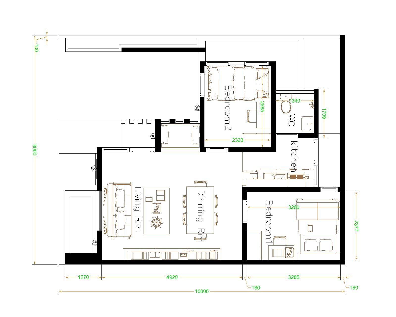 house-design-8x10-with-2-bedrooms-terrace-roof-house-plans-3d