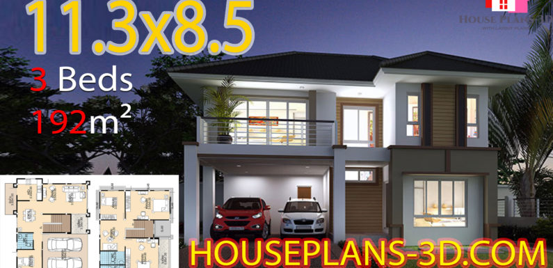 House design 11.3×8.5 with 4 Bedrooms