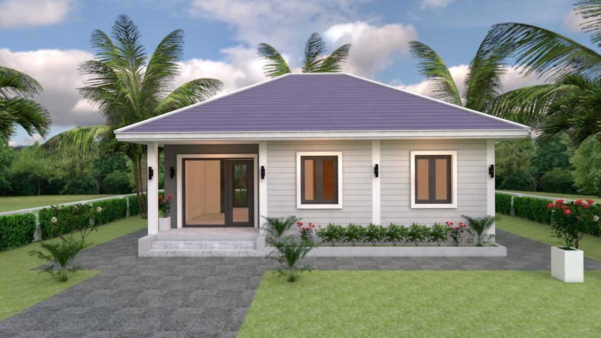 House Plans 9x7 with 2 Bedrooms Hip Roof 1