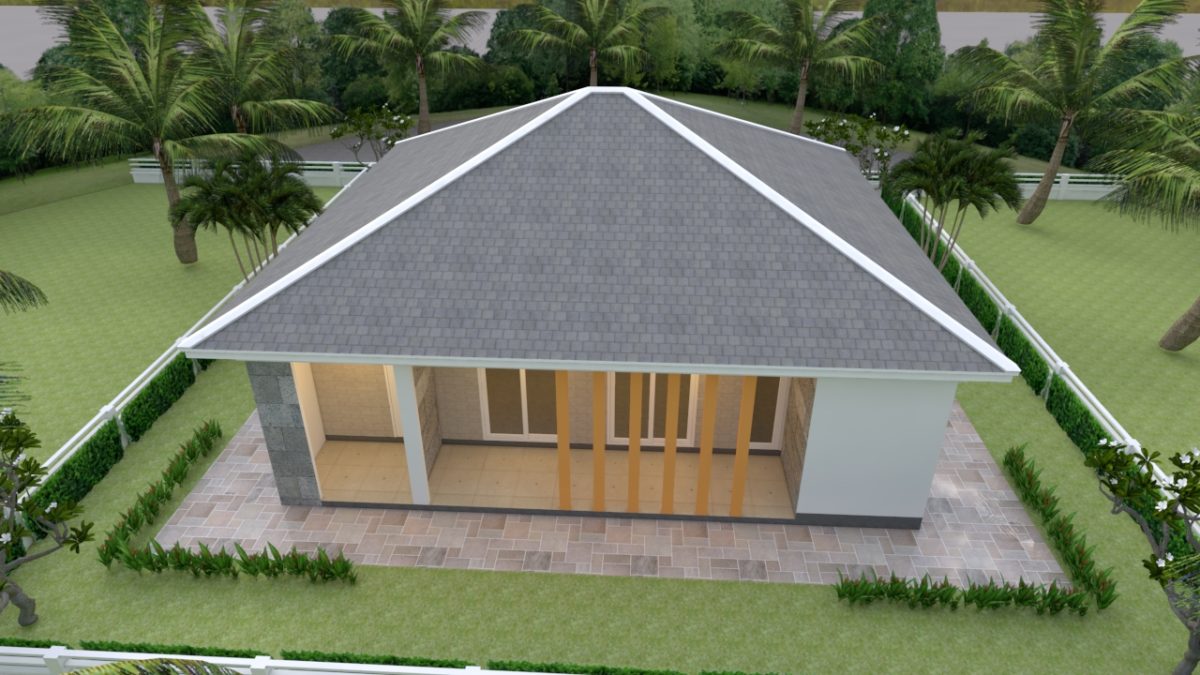 House Plans 12x11 with 3 Bedrooms Hip Roof