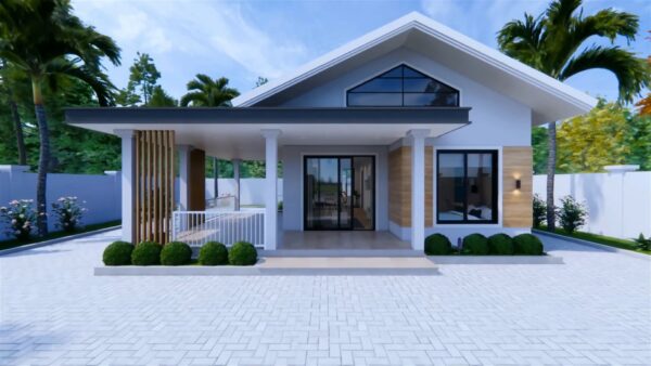 Beautiful Small House 6 x9 m Design with 2 Bedrooms front