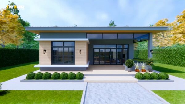 Beautiful Small House 9x9 m House Design 2 Bedrooms front