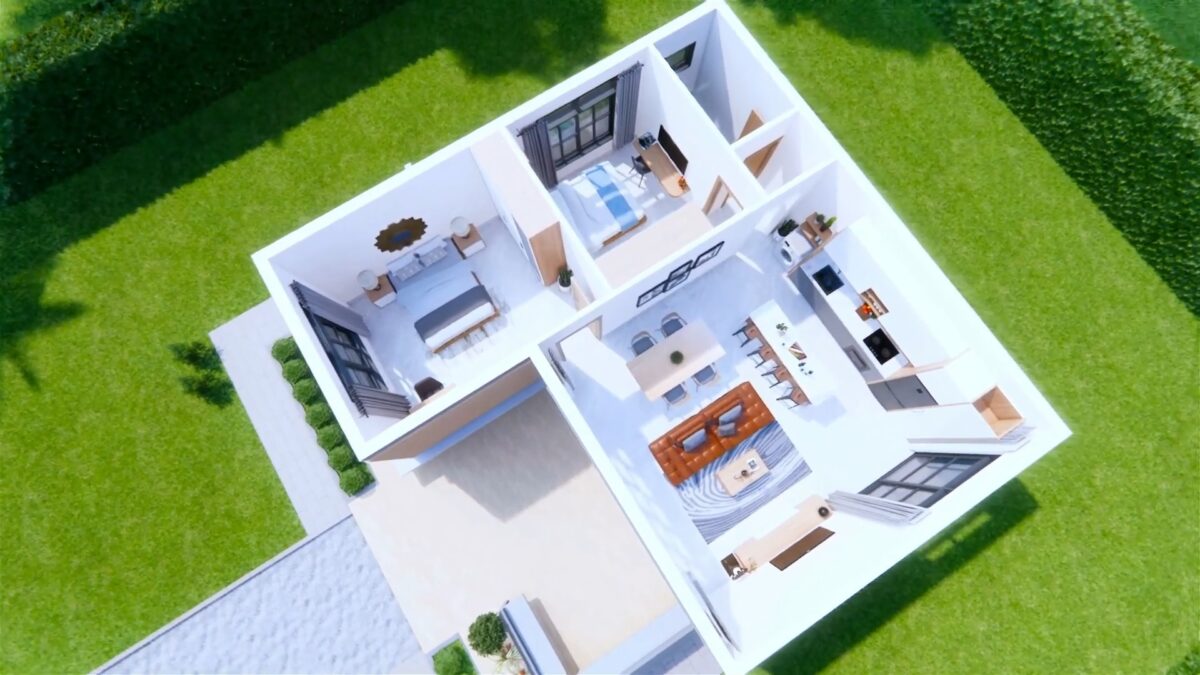 Beautiful Small House 9x9 m House Design 2 Bedrooms