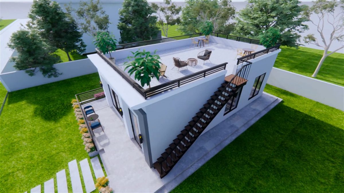 House Design 6.5x10 m with 2 bedrooms (65sqm)