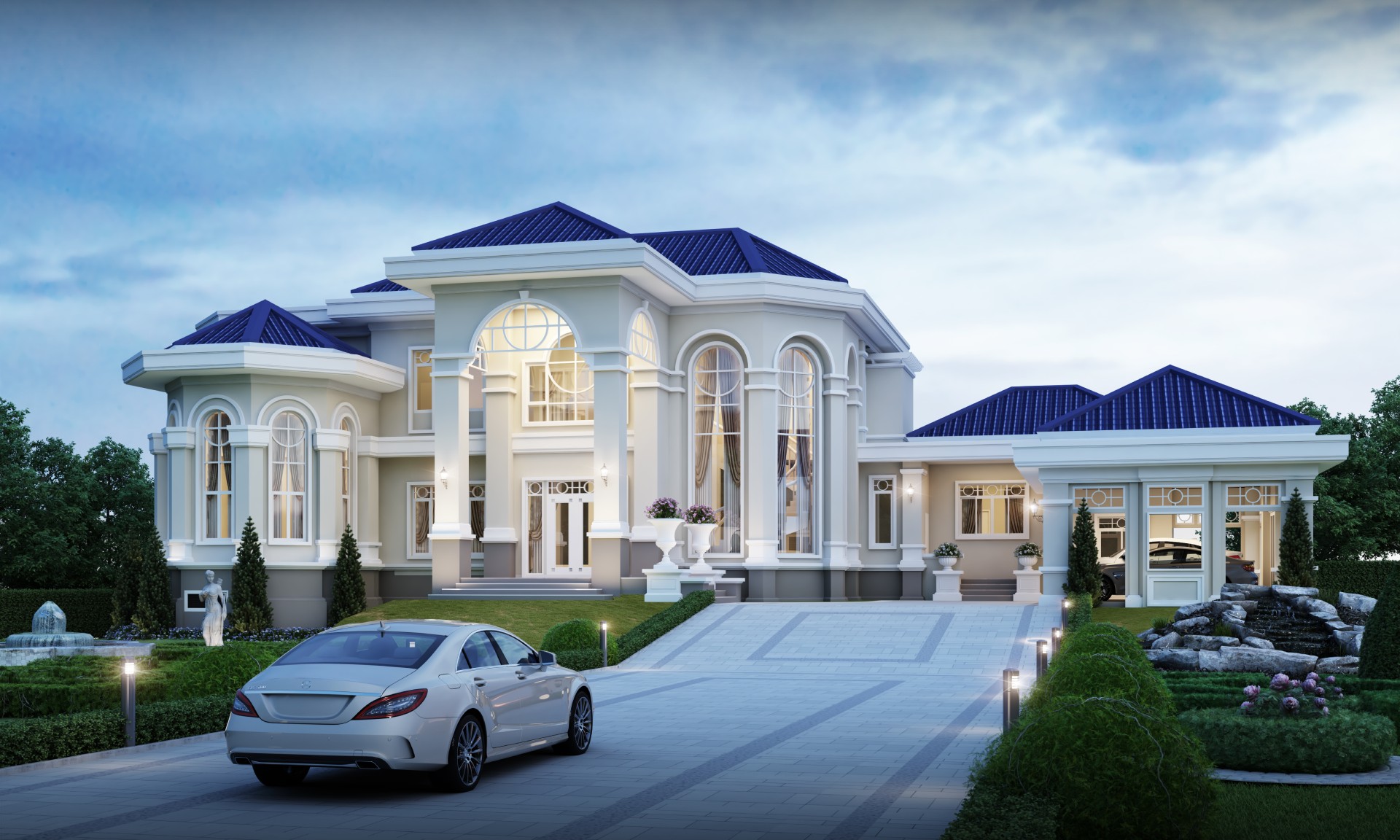 House Design Plot 38x31 Meter 4 Beds 6 Baths 2 Staff rooms