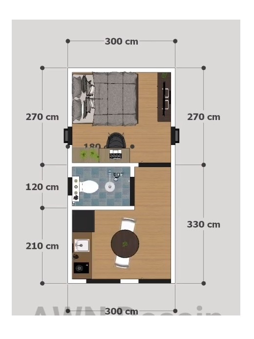 10x20 Small FarmHouse Plans 3x6M 1 Bed 1 Bath