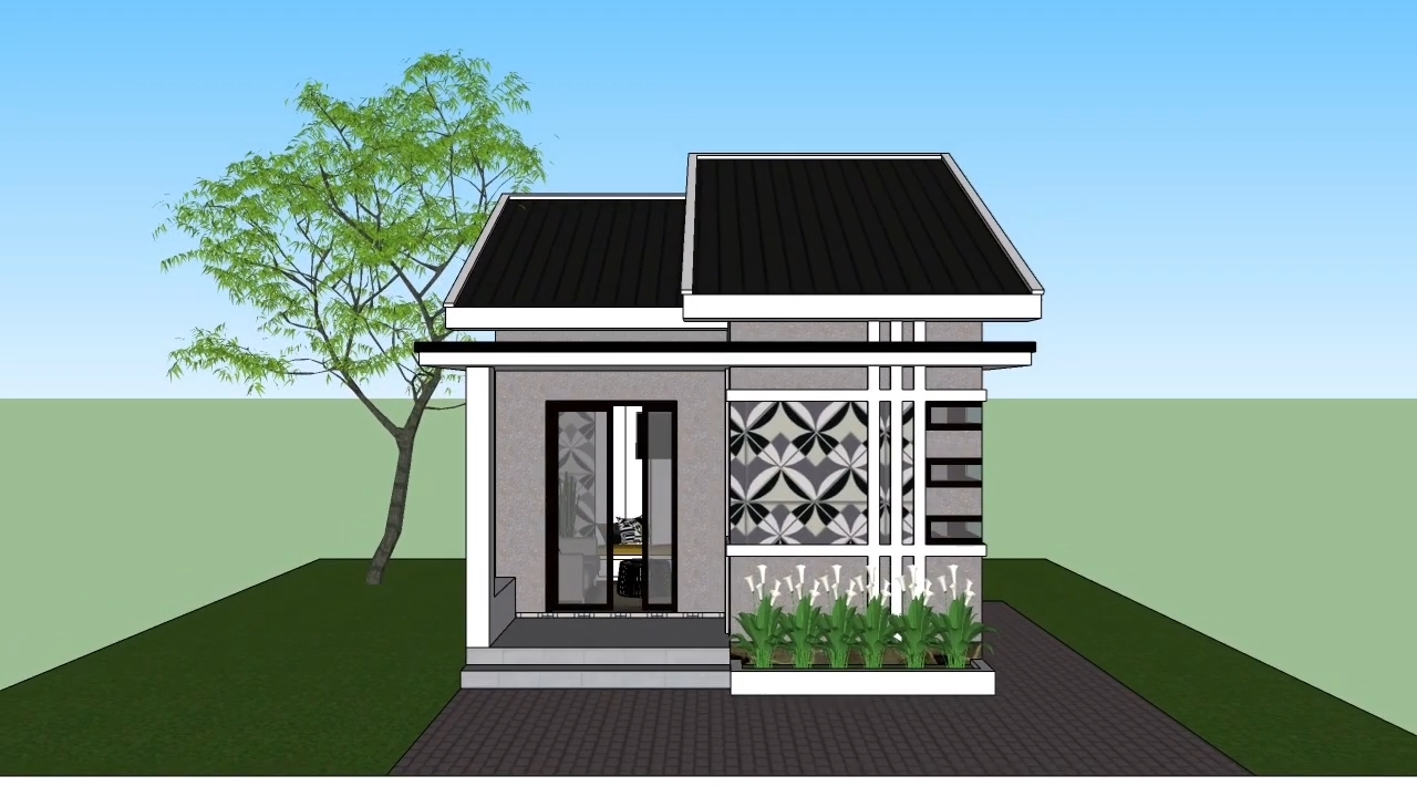 13x23 Best Small House Plans 4x7 Meter 1 Bed 1 bath