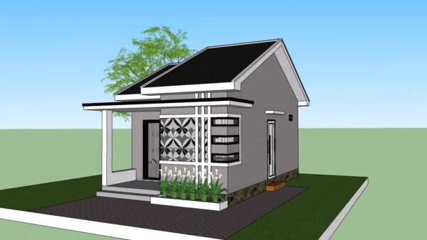 13x23 Best Small House Plans 4x7 Meter 1 Bed 1 bath