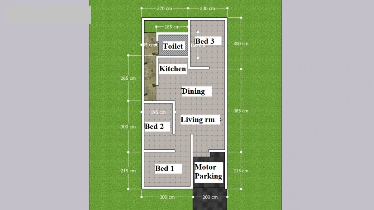 16x33 Tiny Home Floor Plans 5x10M 3 Bed 1 Bath wall detail