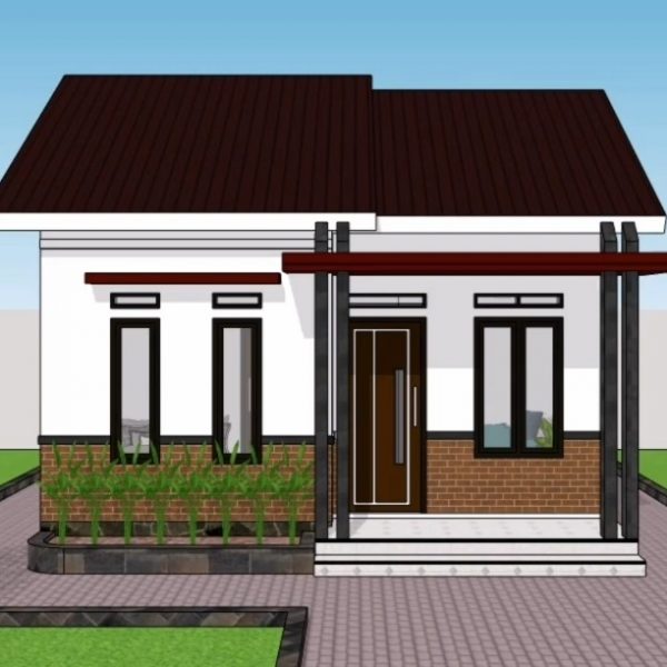 20x20 Small House Floor Plans 6x6M with 2 Beds 1 bath
