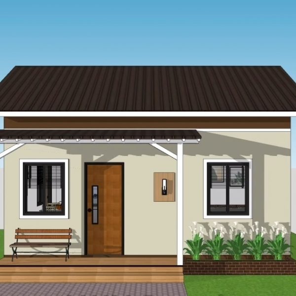 20x20 Small House Plan 6x6M with 2 Beds 1 Bath
