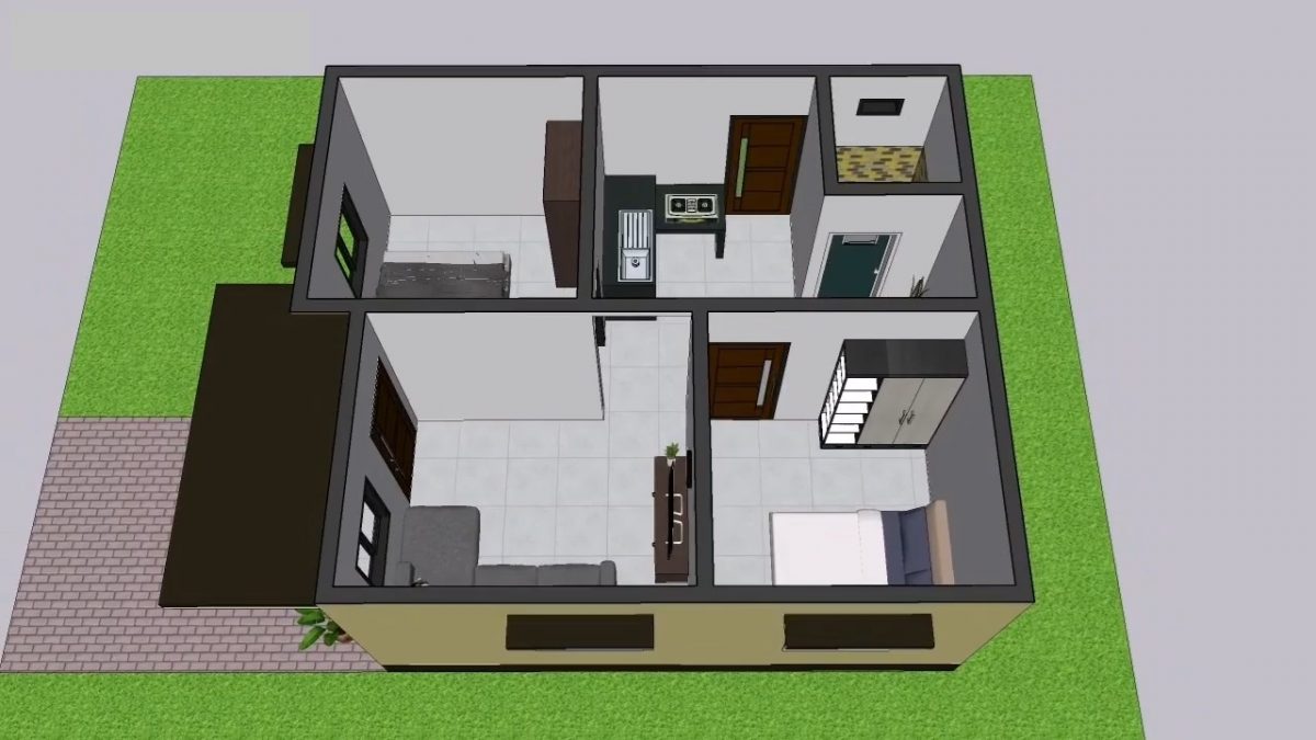 20x23 Tiny House Designs 6x7 Meter 2 Beds 1 bath