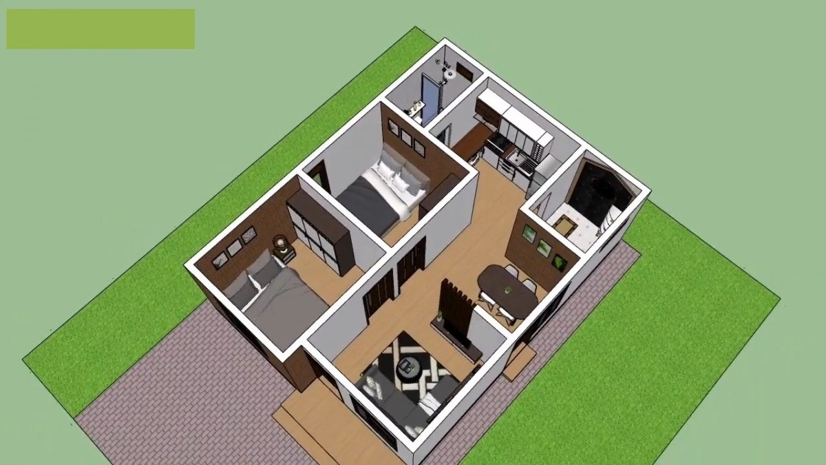 20x26 Tiny House Floor Plans 6x8M 2 Beds 1 bath