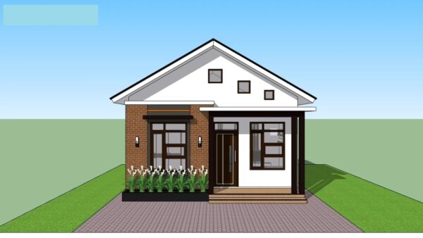 20x26 Tiny House Floor Plans 6x8M 2 Beds 1 bath