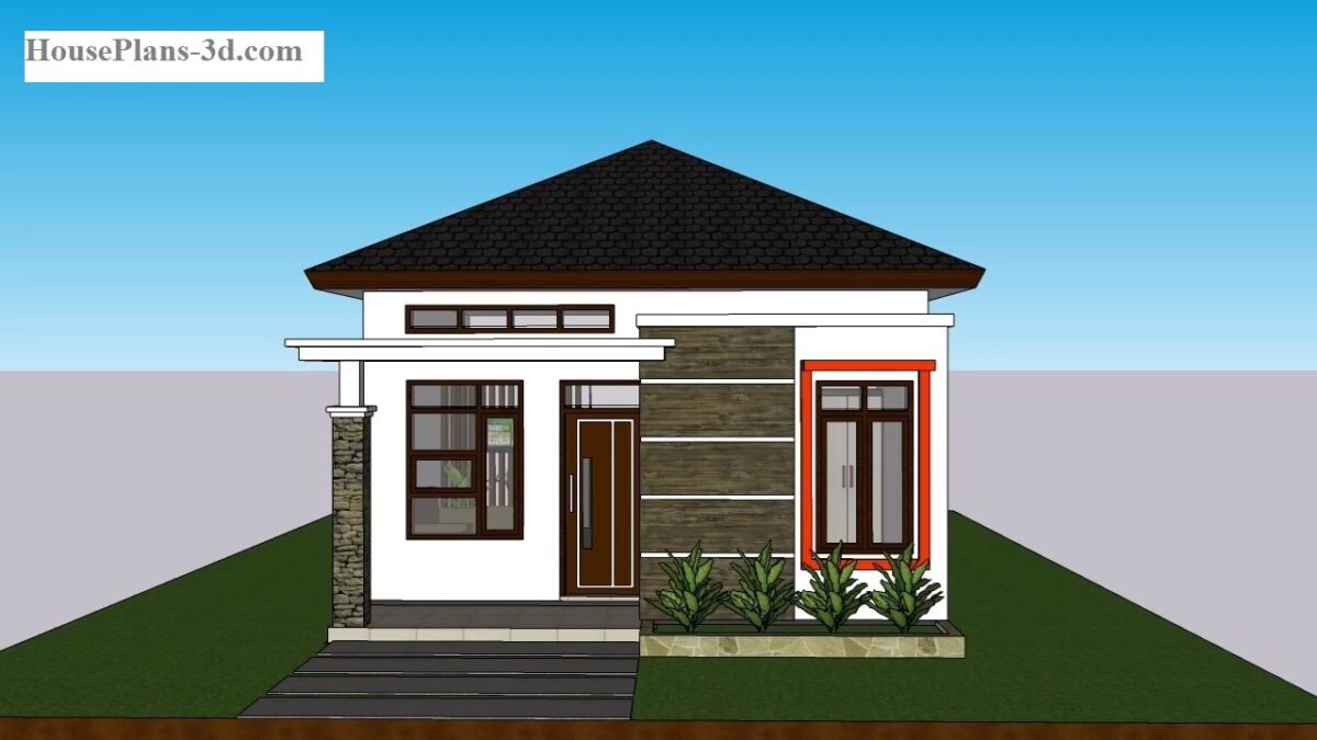 20x26 Tiny House Plan 6x8M with 2 Beds 1 Bath