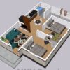20x30 Small Cabin Plans 6x9M with 2 Beds 1 Bath