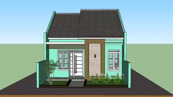 20x40 Small Block House Designs 6x12 Meter 2 Bed 1 bath