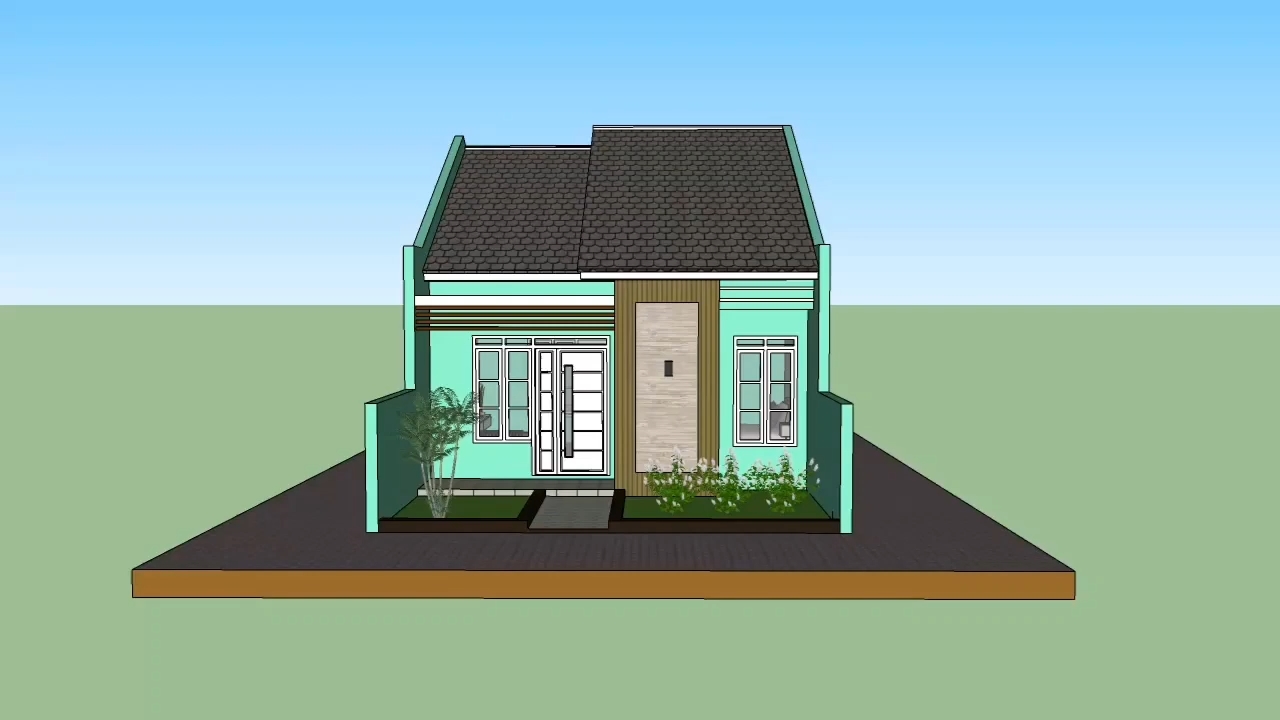 20x40 Small Block House Designs 6x12 Meter 2 Bed 1 bath