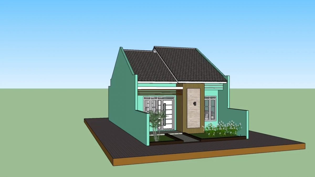 20x40 Small Block House Designs 6x12 Meter 2 Bed 1 bath