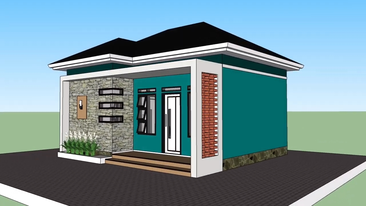 23x20 Small Home Designs 7x6 Meter 2 Beds 1 bath