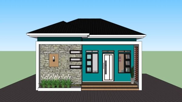 23x20 Small Home Designs 7x6 Meter 2 Beds 1 bath