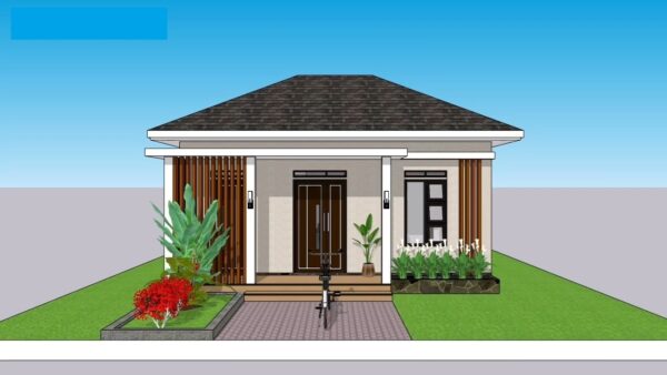 23x20 Small Modern House Plans 7x6 Meter 2 Beds 1 bath