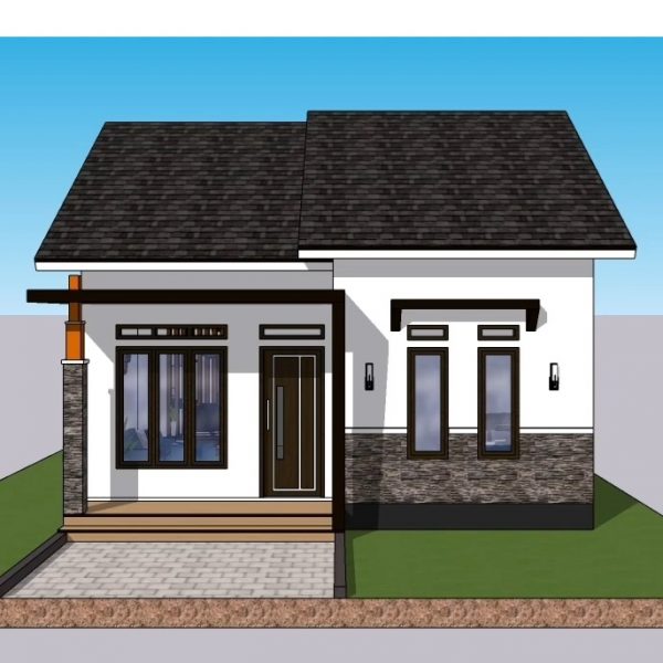 23x26 Small Home Plans 7x8M with 3 Beds 1 Bath
