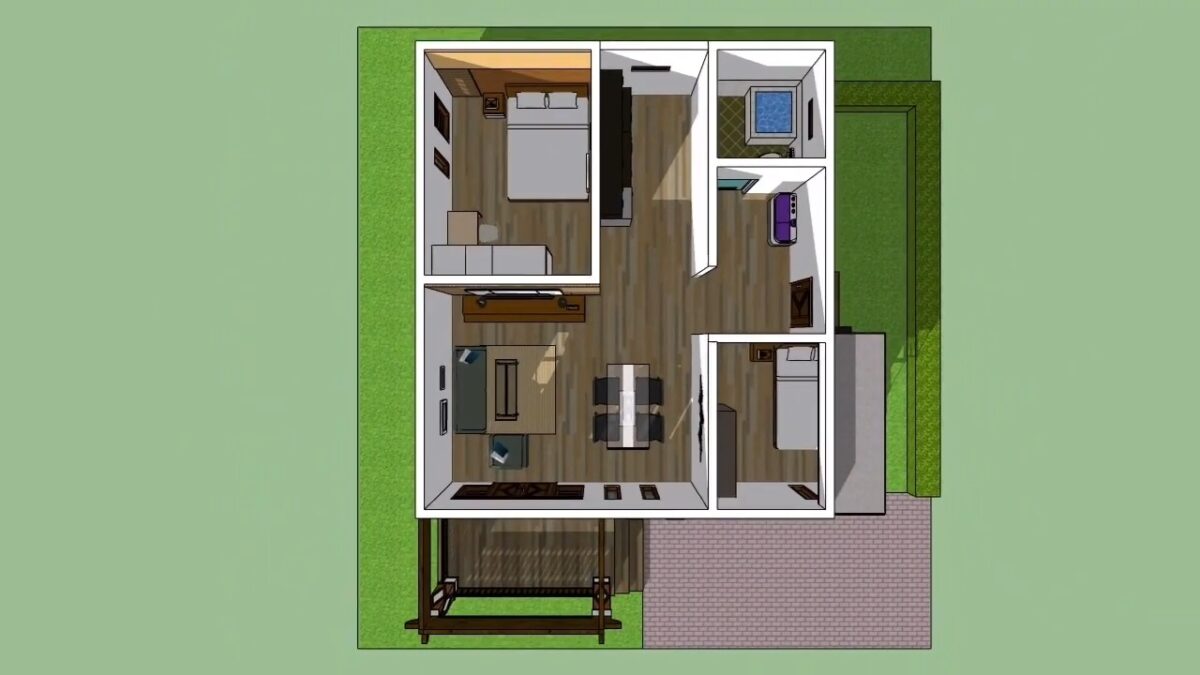 26x33 Tiny Home Plans 8x10M with 2 Beds 1 Bath