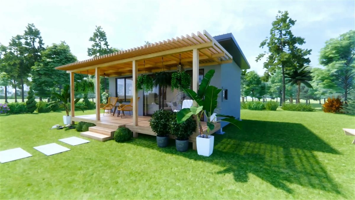 23x21 Farm House Design 7x6 Meter 1 Bedroom 1 Bath Shed Roof