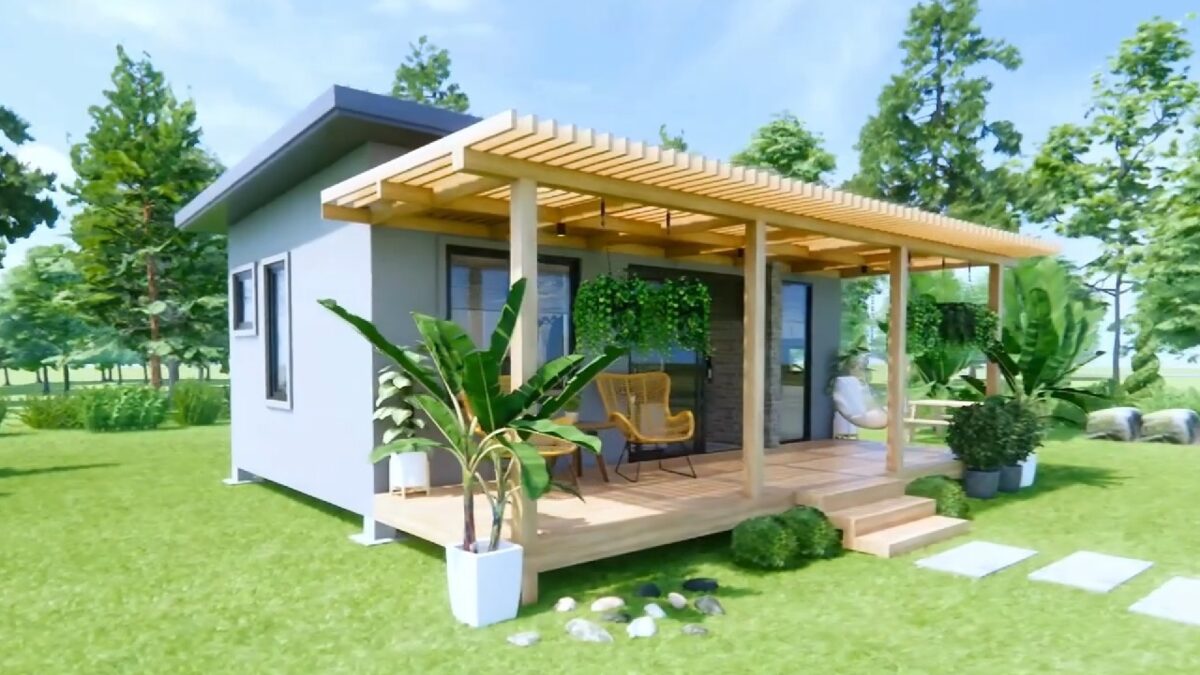 23x21 Farm House Design 7x6 Meter 1 Bedroom 1 Bath Shed Roof