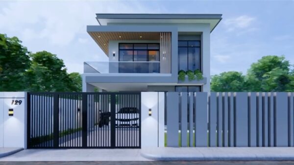 2 Story House Designs 23x30 Feet Home Design 7x9 M 4 Beds 3 Bath