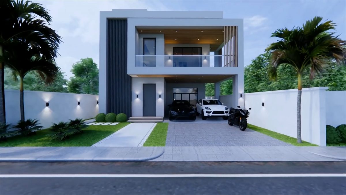 29x36 House Design Plans 8.5x11 Meter Modern House 4 Bedrooms 3 Bathrooms