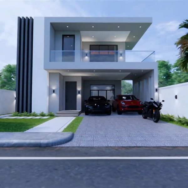 29x36 House Design Plans 8.5x11 Meter Simple House 4 Bedrooms 3 Bathrooms