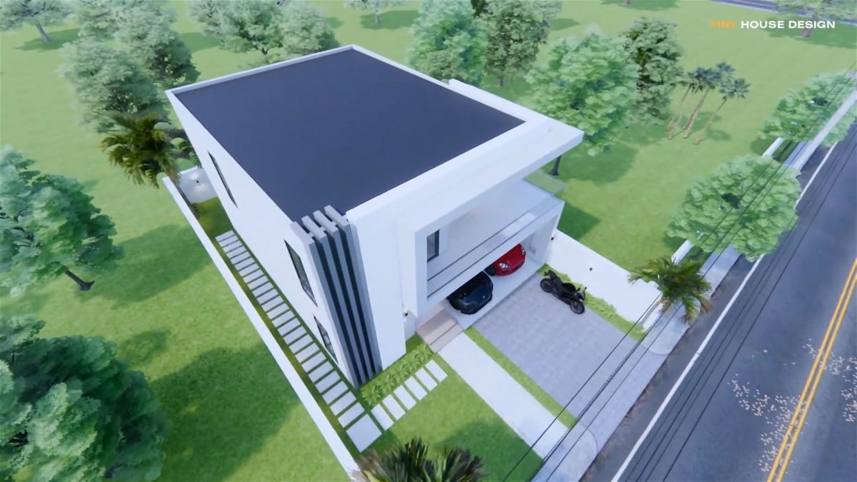 29x36 House Design Plans 8.5x11 Meter Simple House 4 Bedrooms 3 Bathrooms