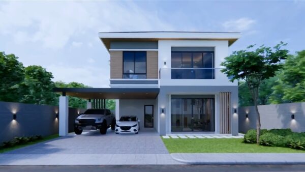 29x39 House Design Plans 8.5x12 Meter Modern House 4 Bedrooms 3 Bedrooms