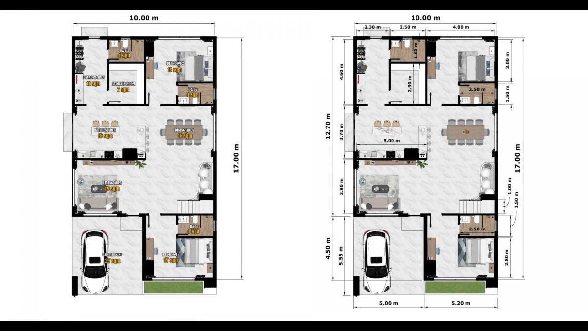 33X56 House Design Plans 10x17 Meter Modern House 6 Bedrooms 8 Bathrooms