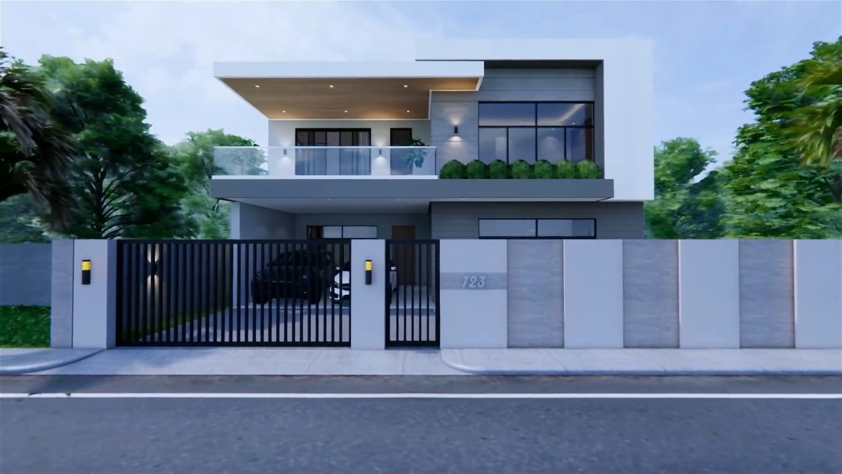 39x49 House Design Plans 12x15 Meter Modern House 5 Beds 6 Baths