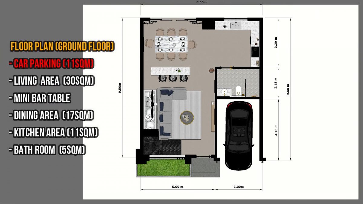House Design 26x31 Feet Home Plan 8x9.5 M 3 Bed 3 Bath